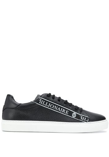 logo-patch leather sneakers