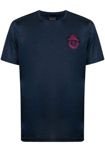 crest embroidery cotton T-shirt