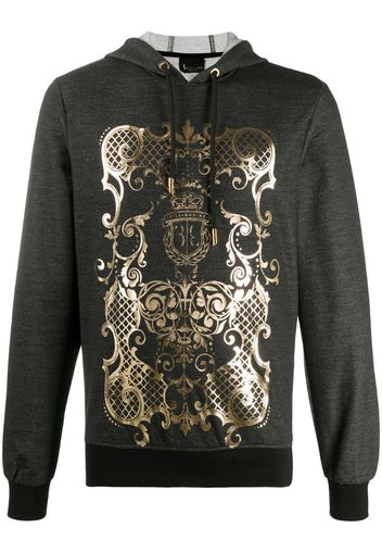 baroque print hoodie