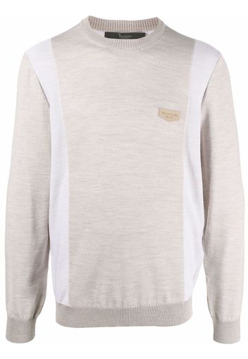 Billionaire panelled logo-patch merino jumper - Toni neutri