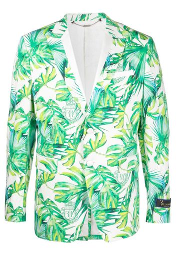 Billionaire palm-tree print blazer - Bianco