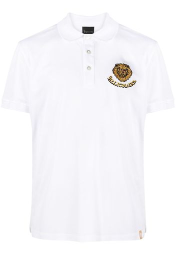 Billionaire lion logo embroidered polo shirt - Bianco