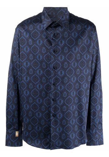 Billionaire Flavio baroque-print shirt - Blu