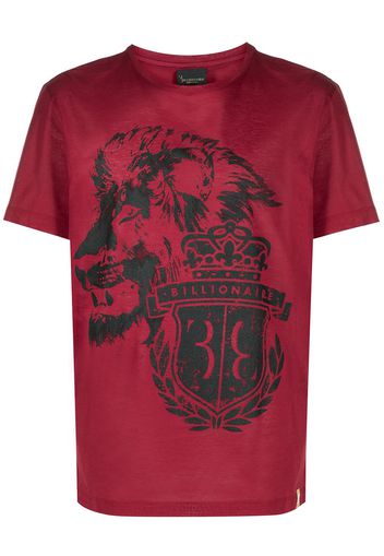 Billionaire lion-print cotton t-shirt - Rosso