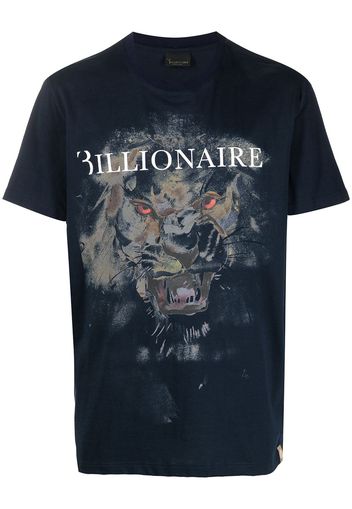 Billionaire T-shirt Lion con stampa - Blu