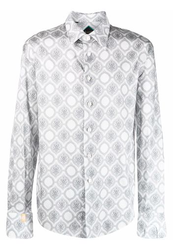 Billionaire Flavio baroque-print shirt - Grigio