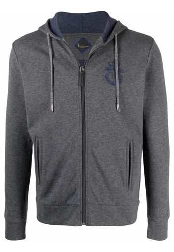 Billionaire crest-motif long-sleeved hoodie - Grigio