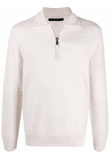 Billionaire half-zip wool sweater - Bianco