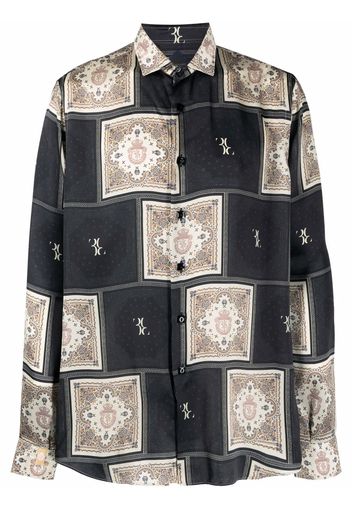 Billionaire geometric-print silk shirt - Nero