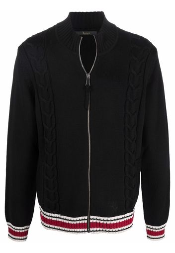 Billionaire stripe-pattern full-zip sweater - Nero