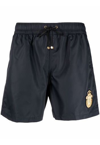 Billionaire crest logo patch swimming shorts - Nero