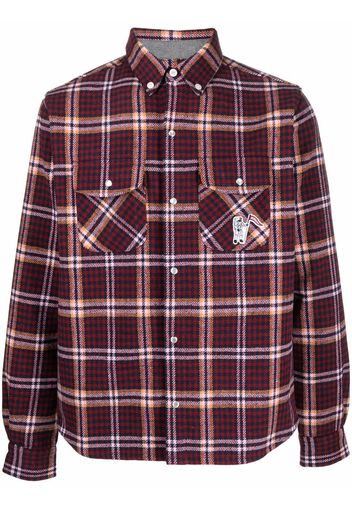 Billionaire check-print button-down shirt - Rosso