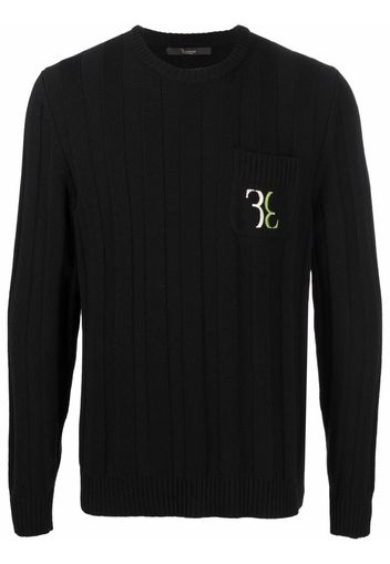 Billionaire embroidered-logo wool jumper - Nero