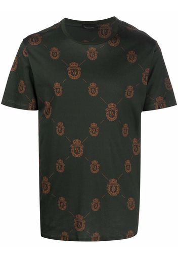 Billionaire all-over crest print T-shirt - Verde