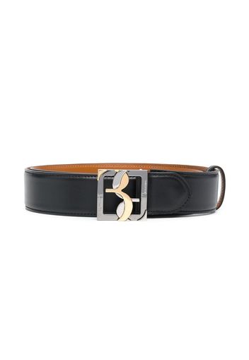 Billionaire logo-buckle leather belt - Nero