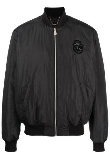 Billionaire logo-patch bomber jacket - Nero