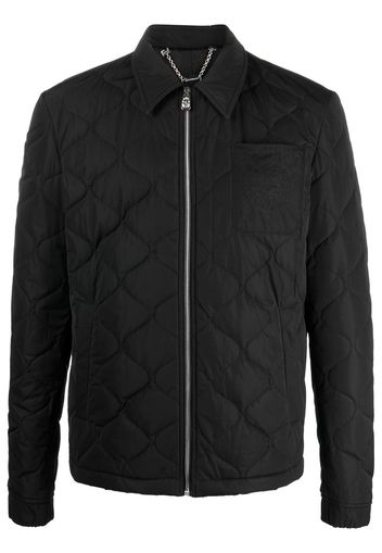 Billionaire embroidered zip-up quilted jacket - Nero