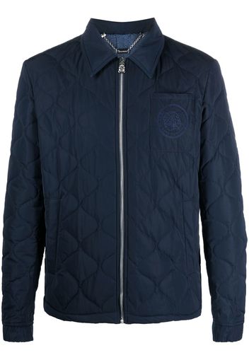 Billionaire embroidered quilted windbreaker - Blu