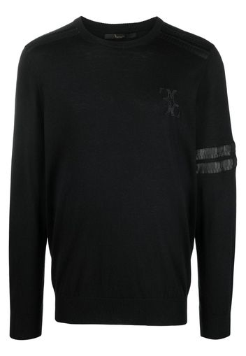 Billionaire snakeskin-effect fine-knit jumper - Nero