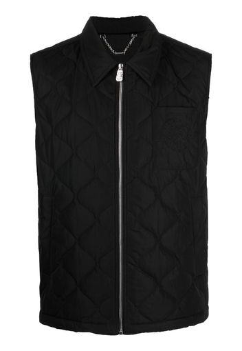 Billionaire embroidered quilted gilet - Nero