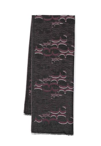 Billionaire jacquard-logo virgin-wool scarf - Nero