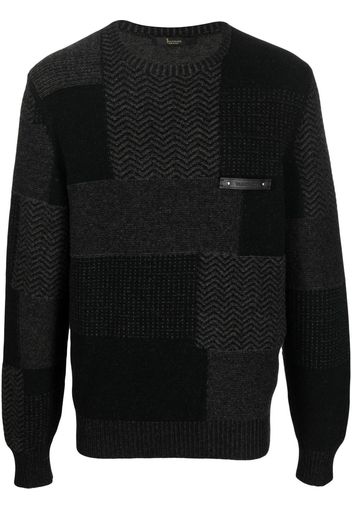 Billionaire chest logo-patch knit jumper - Nero