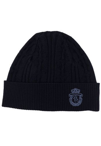 Billionaire logo-crest merino hat - Blu