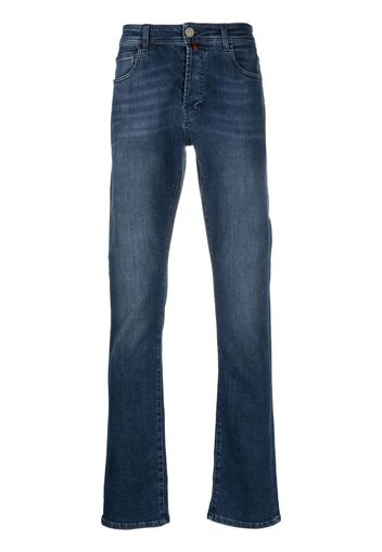 Billionaire logo-embroidered straight-leg jeans - Blu