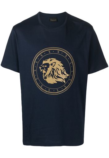 Billionaire flocked-logo short-sleeved T-shirt - Blu