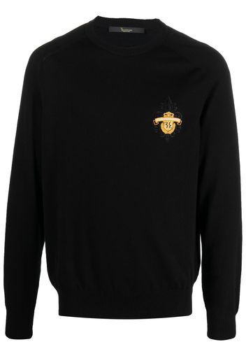 Billionaire embroidered-logo crew-neck jumper - Nero