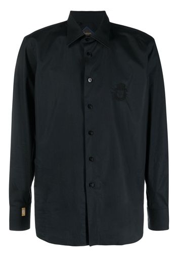 Billionaire logo-embroidered long-sleeve shirt - Nero