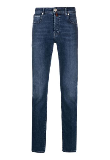 Billionaire embroidered-logo straight-leg jeans - Blu