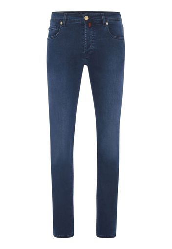 Billionaire embroidered-logo straight-cut jeans - Blu