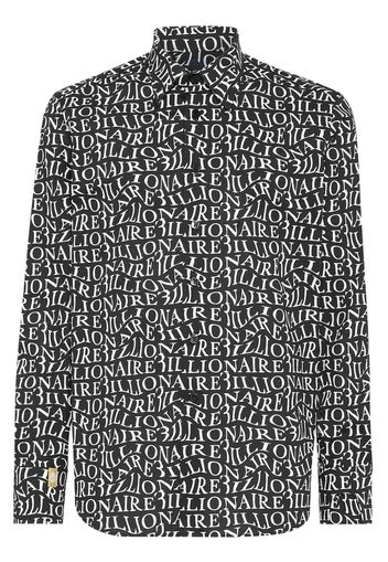 Billionaire logo-print stretch-cotton shirt - Nero