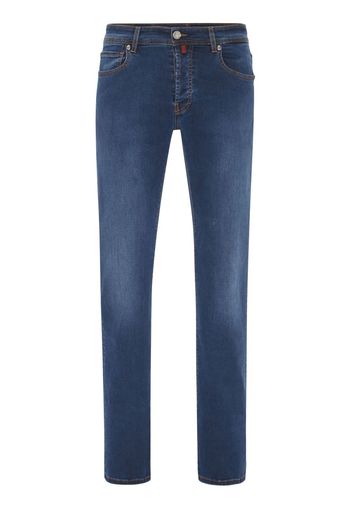 Billionaire logo-patch straight-leg jeans - Blu