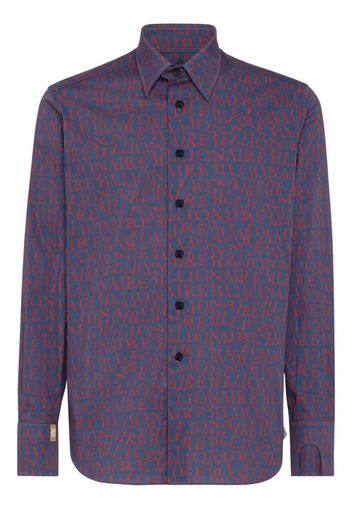 Billionaire logo-print stretch-cotton shirt - Blu