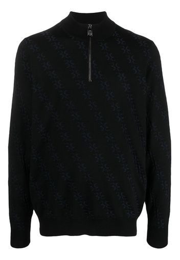 Billionaire monogram-jacquard knitted jumper - Nero