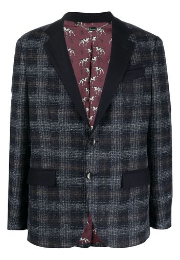 Billionaire tartan-check single-breasted blazer - Blu