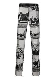 Billionaire horse-print slim trousers - Grigio