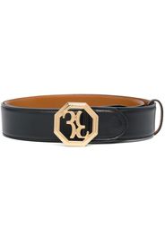 Billionaire logo-buckle leather belt - Nero