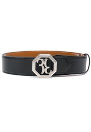 Billionaire logo-buckle leather belt - Nero