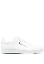 BILLIONAIRE logo-print leather sneakers - Bianco