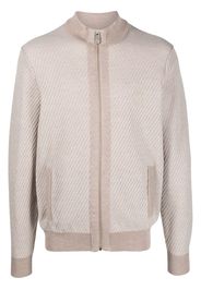 Billionaire zipped-up knit bomber jacket - Toni neutri