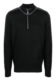 Billionaire zip collar silk-cotton jumper - Nero