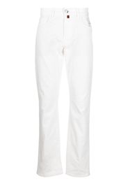 Billionaire logo-embroidered straight-leg jeans - Bianco