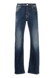 Billionaire logo-patch straight-leg denim jeans - Blu