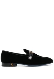 Billionaire logo-plaque velvet loafers - Nero