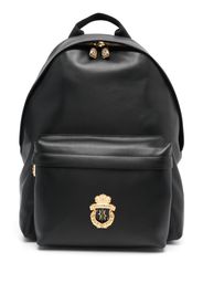 Billionaire logo-plaque leather backpack - Nero