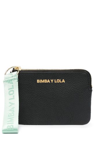 Bimba y Lola logo-tag leather purse - Nero