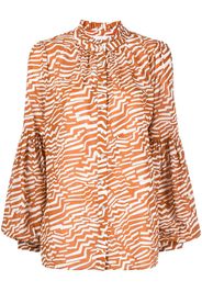 BIRD & KNOLL graphic-print long-sleeve shirt - Marrone